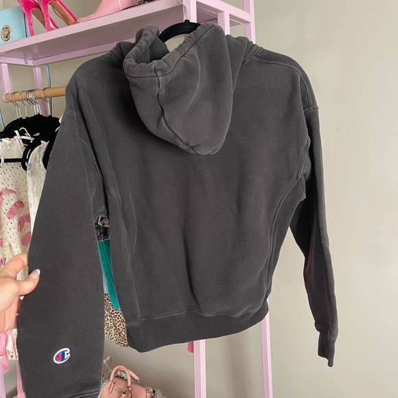 CHAMPION Black Leopard Detail Hoodie Sweatshirt - Picture 5 of 6